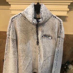 Womens XL Sherpa Seattle Seahawks NFL Sweater/Jacket/Pullover 3/4 Zip W/tags